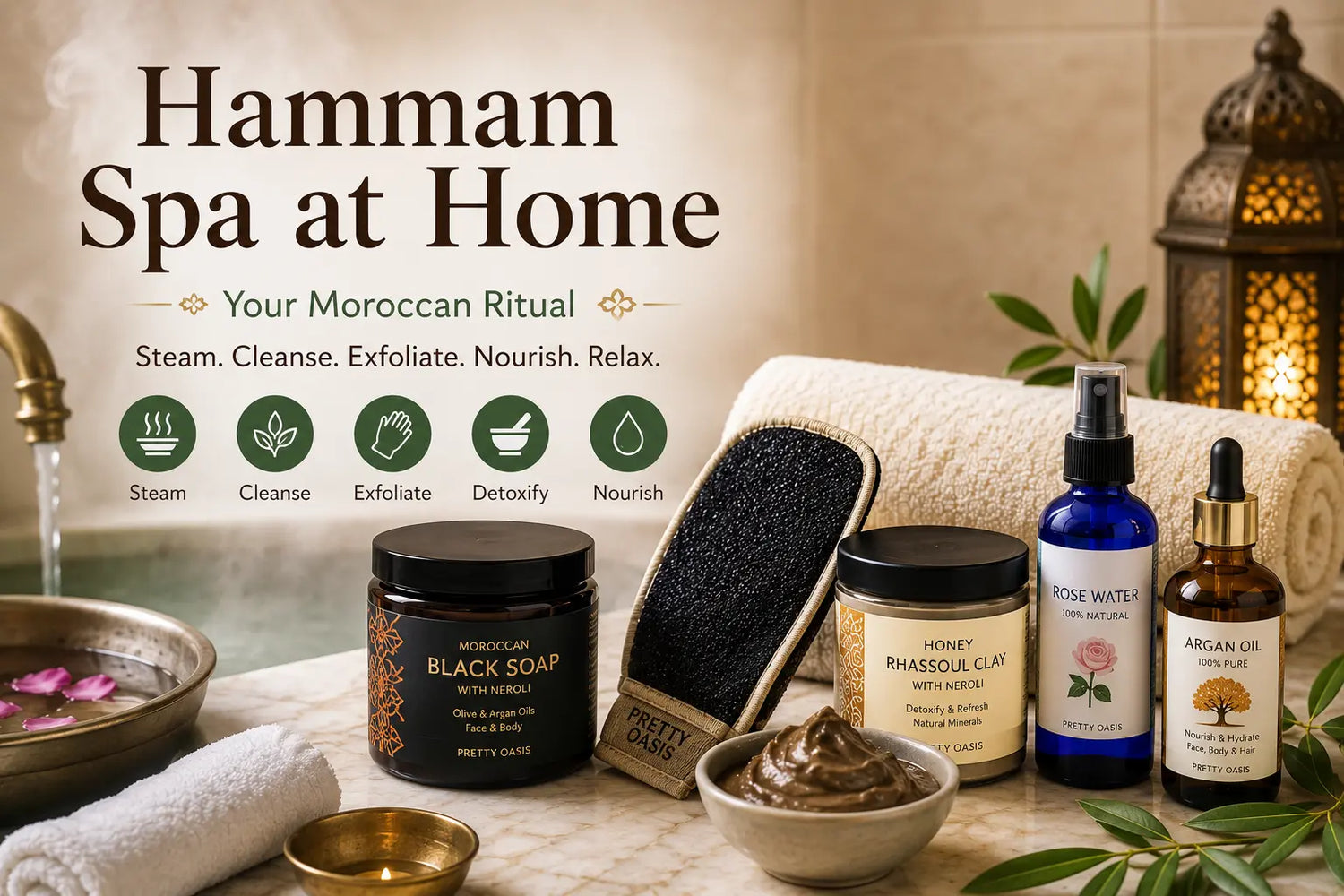 Hammam Spa at Home - DIY Moroccan Ritual Guide, Pretty Oasis