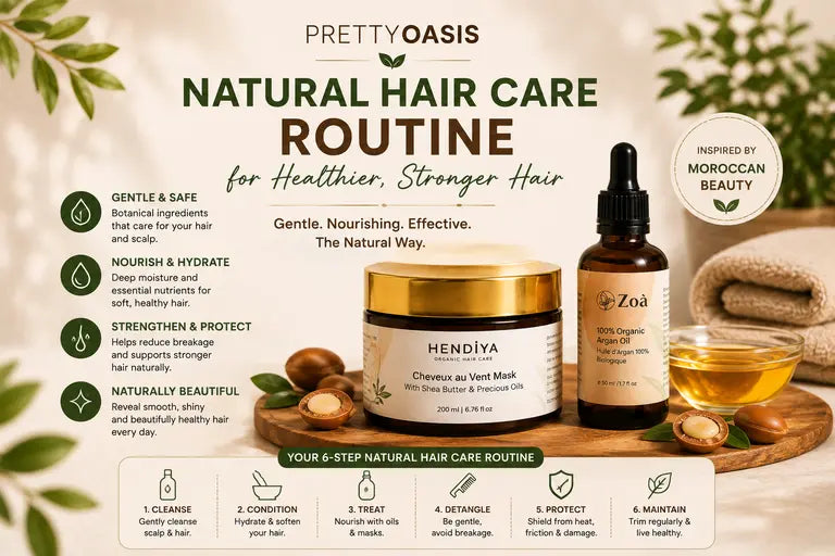 Natural hair care routine for healthier, stronger hair with PrettyOasis