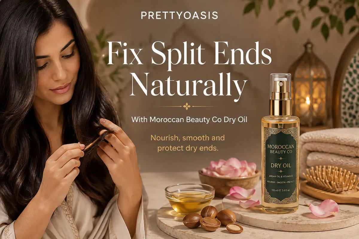 fix split ends naturally Moroccan Beauty Co Dry Oil