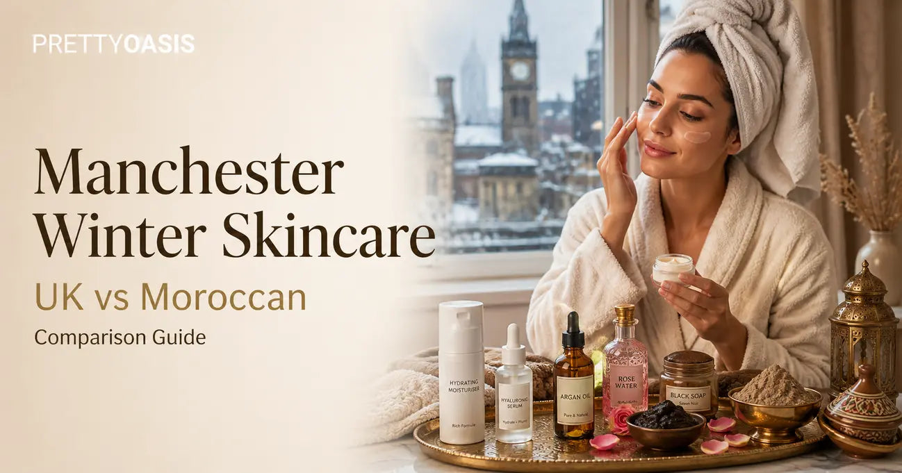 Winter skincare in Manchester, UK vs Moroccan skincare for dry skin 