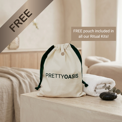 Get a  Free Prettyoasis drawstring bag with Cleanser, Blossom Water &amp; Day Cream