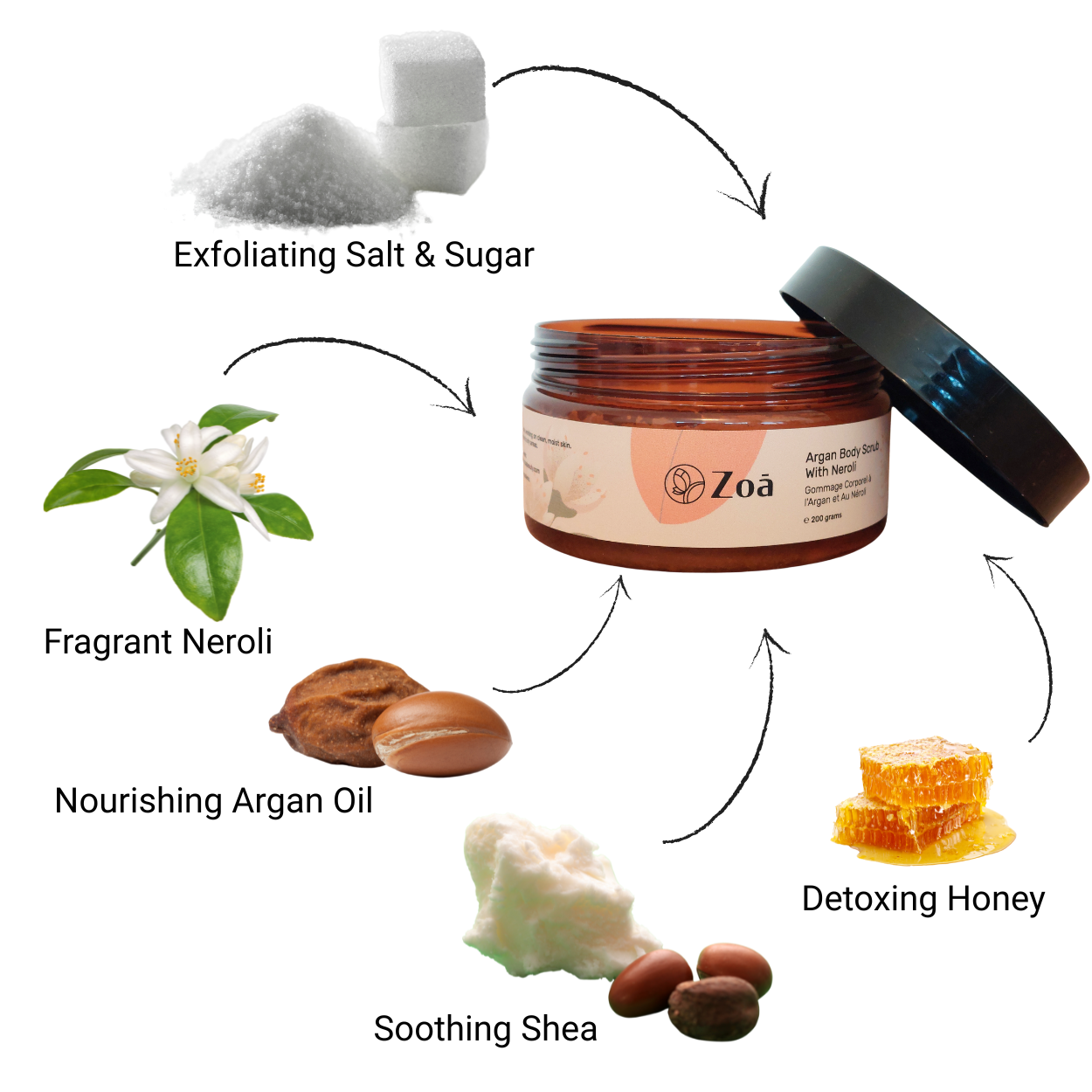 Argan Body Scrub with Neroli 200g